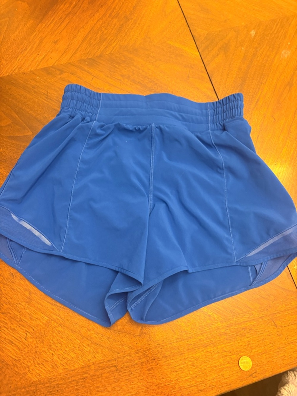 Electric Blue womens lululemon hotty hot high rise 4inch shorts
